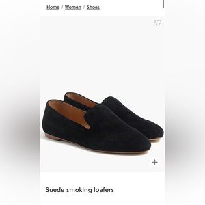J. Crew Black Suede Smoking Loafers Slip-On Flats- size 6.5